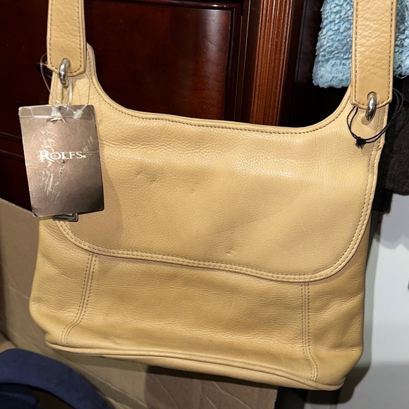 Rolfs Beige Leather Shoulder Bag